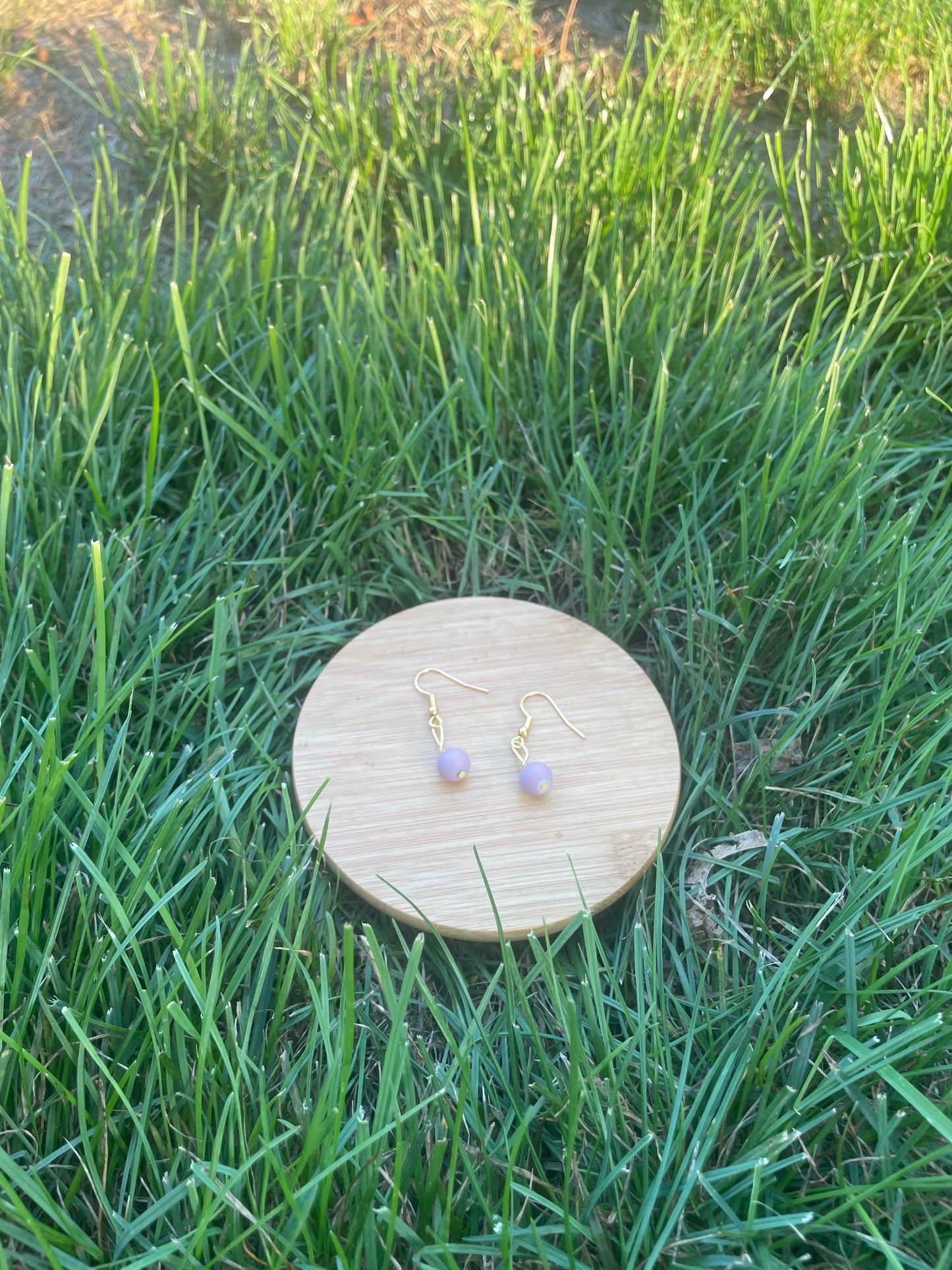 Purple Bead Earrings